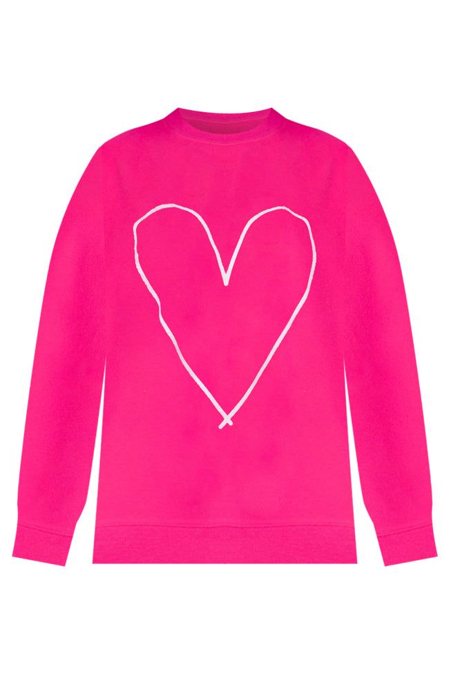 Heart Outline Hot Pink Graphic Sweatshirt FINAL SALE sold by Pink Lily product image thumbnail 5
