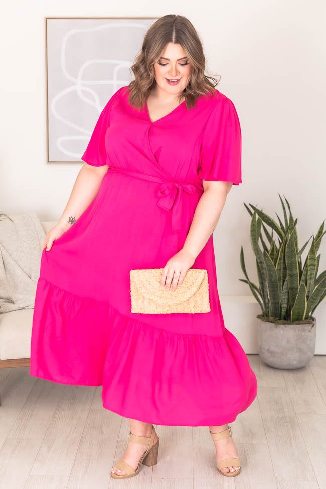 Everlasting Love Hot Pink Short Sleeve Midi Dress FINAL SALE sold by Pink Lily product image thumbnail 7