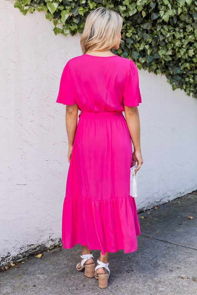 Everlasting Love Hot Pink Short Sleeve Midi Dress FINAL SALE sold by Pink Lily product image thumbnail 6