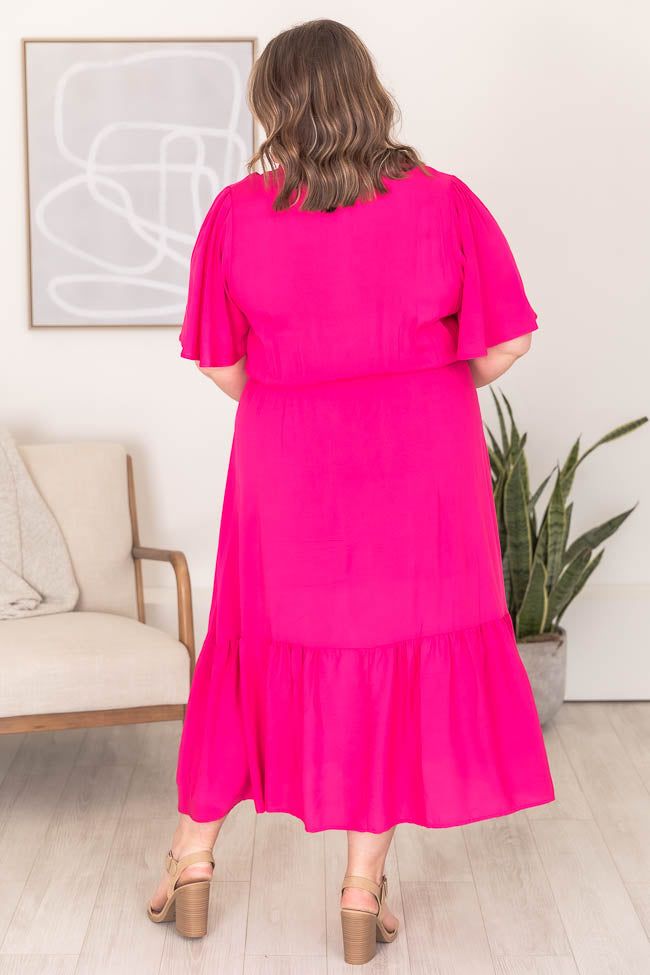 Everlasting Love Hot Pink Short Sleeve Midi Dress FINAL SALE sold by Pink Lily product image thumbnail 9