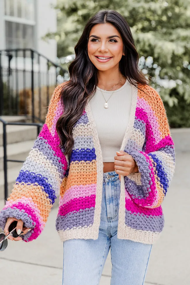 Forgot You Existed Pink Multi Striped Cardigan sold by Pink Lily product image thumbnail 3