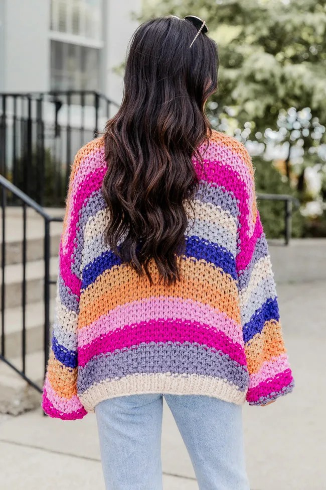 Forgot You Existed Pink Multi Striped Cardigan sold by Pink Lily product image thumbnail 5