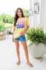 Vacay Vibes Yellow Oversized Graphic Tee sold by Pink Lily