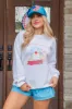 Miss American Pie White Oversized Graphic Sweatshirt sold by Pink Lily