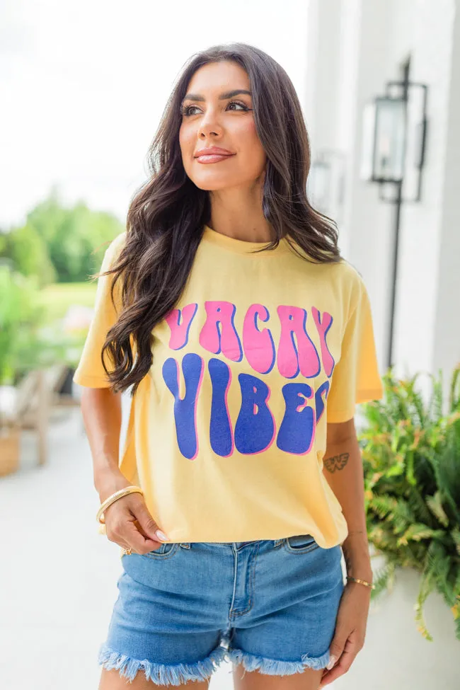 Vacay Vibes Yellow Oversized Graphic Tee sold by Pink Lily