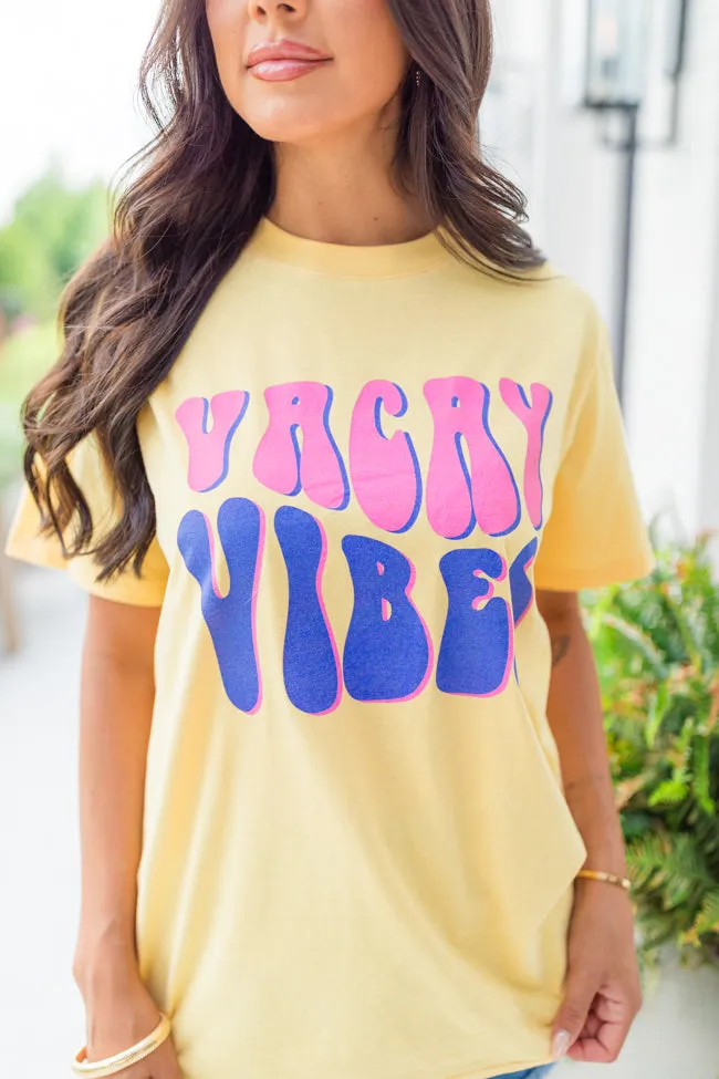 Vacay Vibes Yellow Oversized Graphic Tee sold by Pink Lily product image thumbnail 3