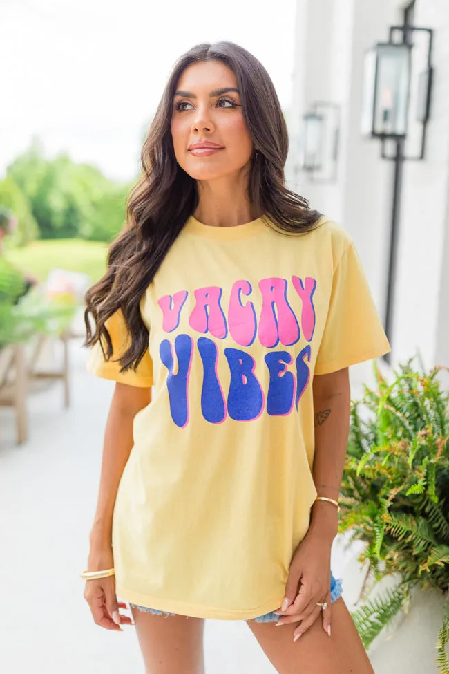 Vacay Vibes Yellow Oversized Graphic Tee sold by Pink Lily product image thumbnail 4