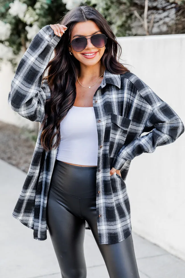 Refreshing Beauty Plaid Black/White Button Front Shirt FINAL SALE sold by Pink Lily