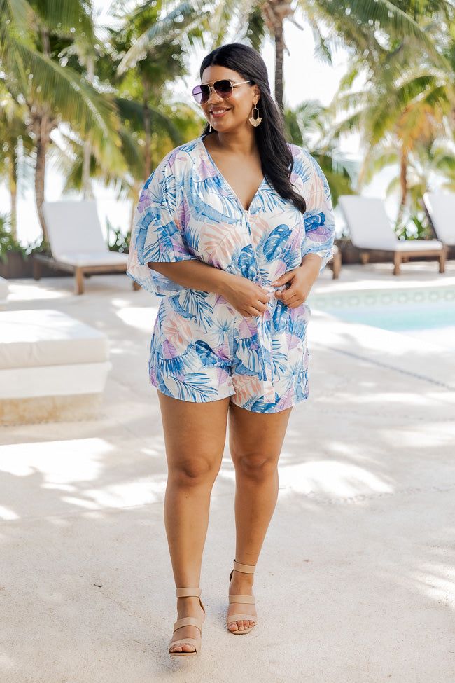 Meet Me In The Tropics Blue Kimono Romper FINAL SALE sold by Pink Lily product image thumbnail 17