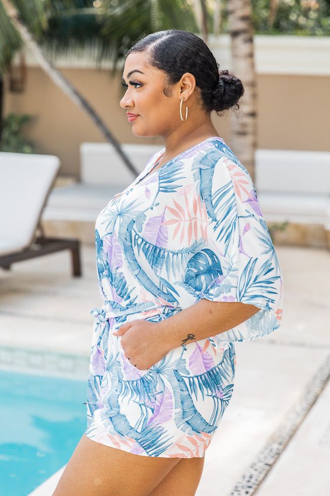 Meet Me In The Tropics Blue Kimono Romper FINAL SALE sold by Pink Lily product image thumbnail 14