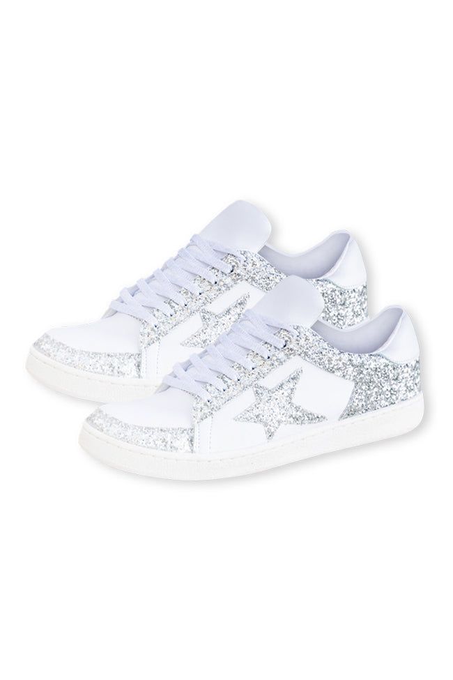 Duckie Silver Glitter Star Sneakers FINAL SALE sold by Pink Lily product image thumbnail 4