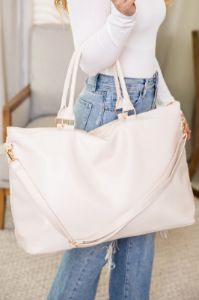 Fuzzy Nude Checkered Tote Bag sold by Pink Lily