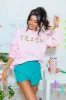 Classroom Colors Chenille Patch Light Pink Graphic Sweatshirt FINAL SALE sold by Pink Lily