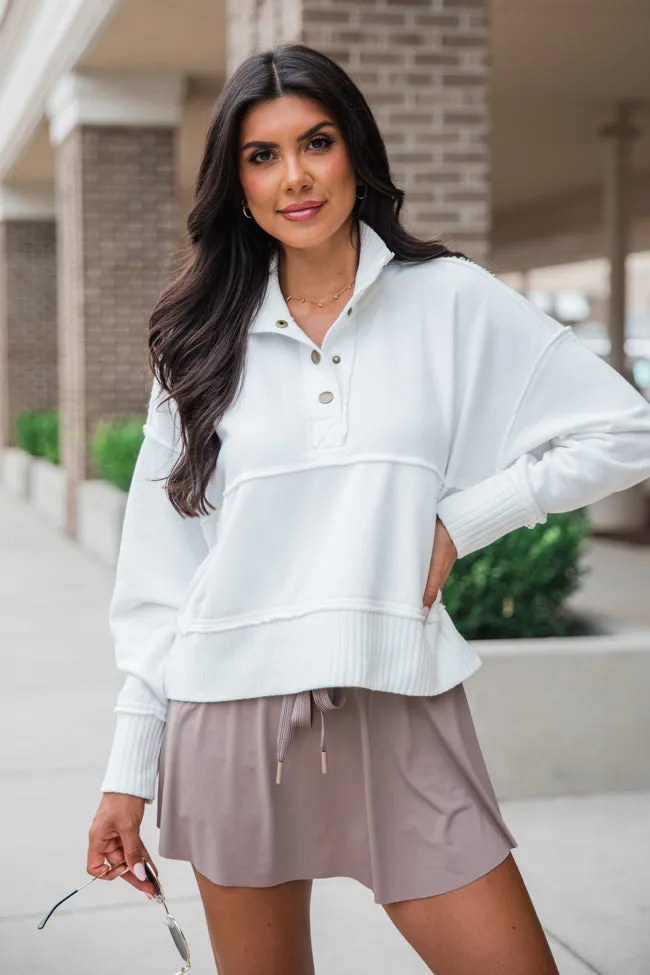 Just Go With It Ivory Crop Henley Pullover FINAL SALE sold by Pink Lily product image thumbnail 3