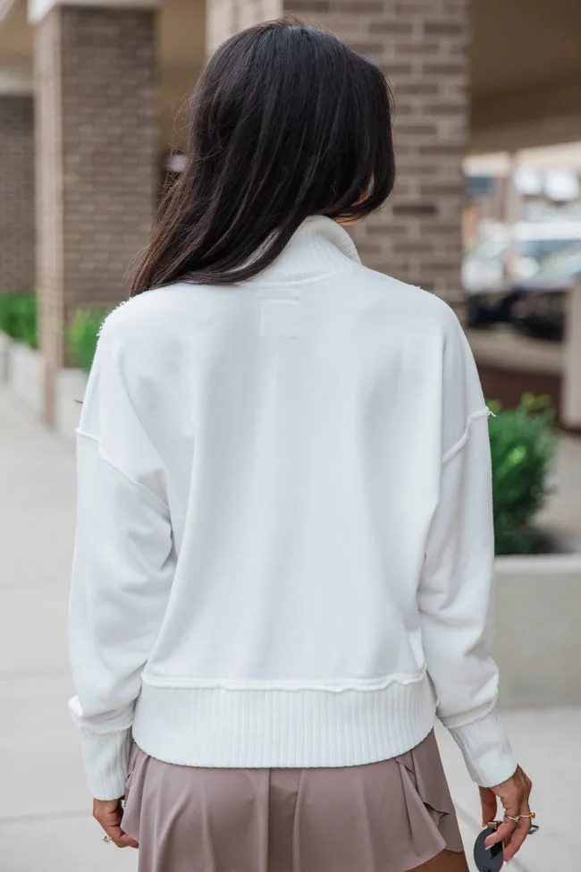 Just Go With It Ivory Crop Henley Pullover FINAL SALE sold by Pink Lily product image thumbnail 5