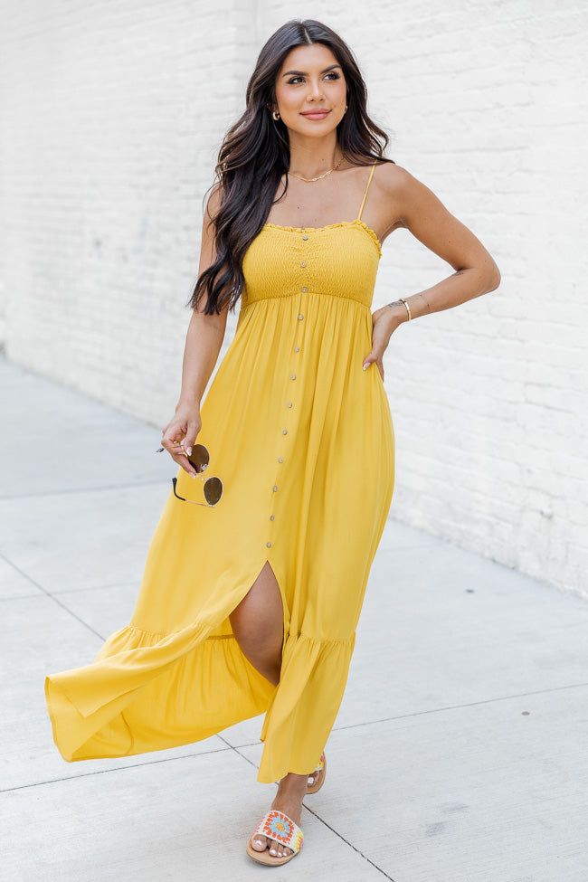 Golden Honey Yellow Maxi Dress FINAL SALE sold by Pink Lily