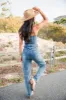 Country Roads Sweetheart Denim Jumpsuit sold by Pink Lily