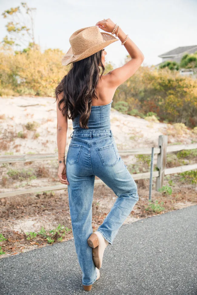Country Roads Sweetheart Denim Jumpsuit sold by Pink Lily product image thumbnail 4