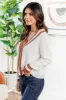 All In The Details Ivory/ Brown Varsity Style Cardigan FINAL SALE sold by Pink Lily