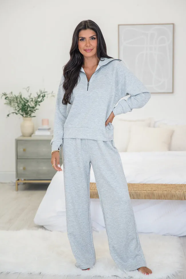 Lets Just Stay Heather Grey Quarter Zip Knit Pullover FINAL SALE sold by Pink Lily product image thumbnail 3