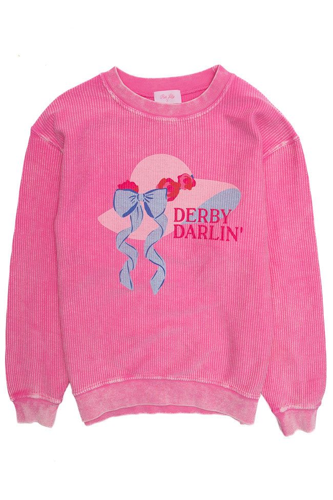 Derby Darlin Hot Pink Corded Graphic Sweatshirt sold by Pink Lily
