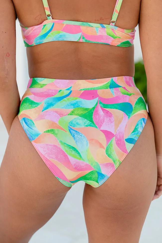 Somewhere On A Beach in Kaleidoscope Dreams High Waisted Bikini Bottoms FINAL SALE sold by Pink Lily product image thumbnail 3