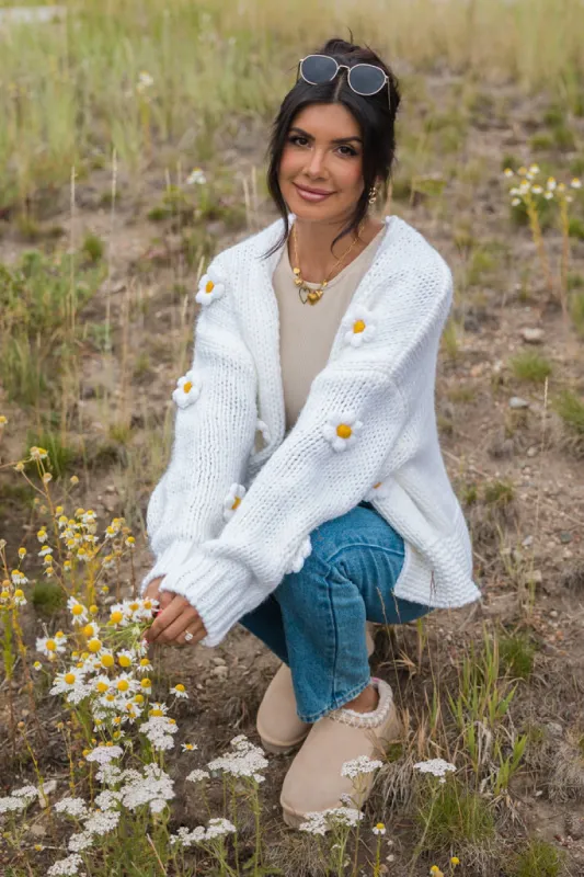 The Way I Feel Ivory Floral Applique Cardigan FINAL SALE sold by Pink Lily