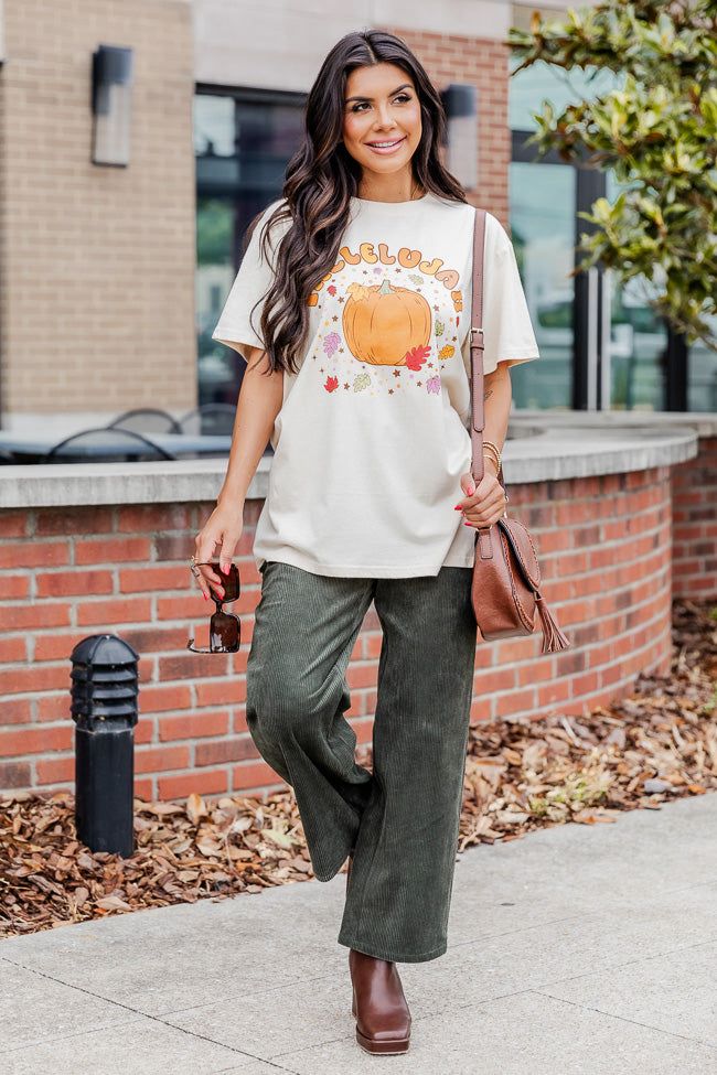 Fallelujah Ivory Oversized Graphic Tee sold by Pink Lily product image thumbnail 2