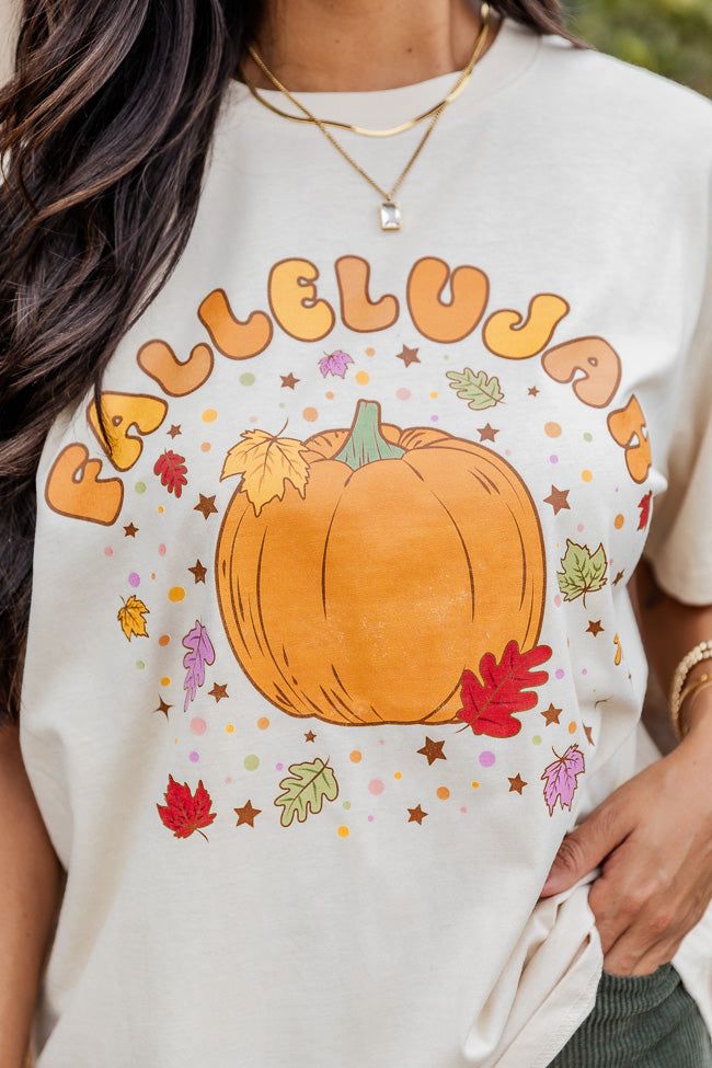 Fallelujah Ivory Oversized Graphic Tee sold by Pink Lily product image thumbnail 4
