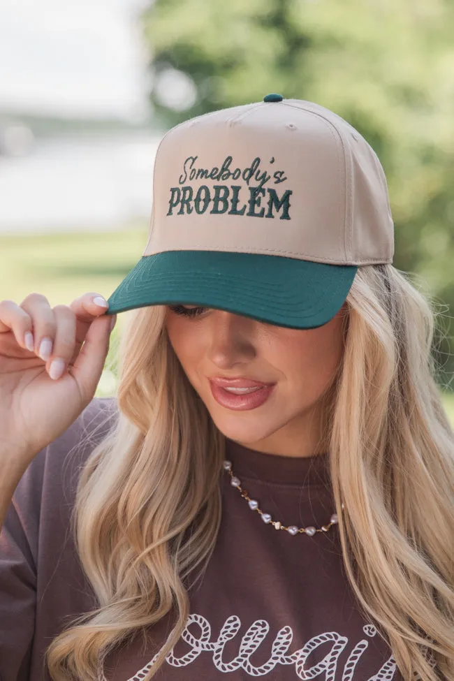 Somebody's Problem Dark Green and Khaki Hat sold by Pink Lily