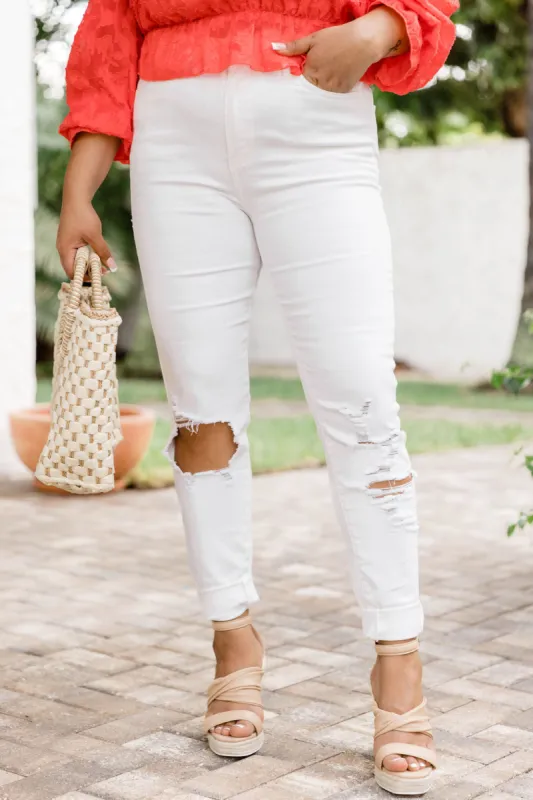 Everly Distressed White Skinny Jeans FINAL SALE sold by Pink Lily