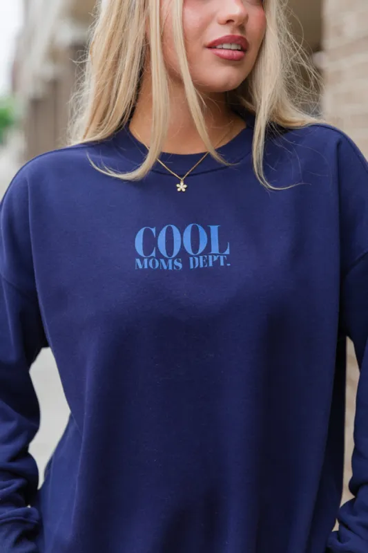 Cool Moms Dept. Navy Oversized Graphic Sweatshirt FINAL SALE sold by Pink Lily