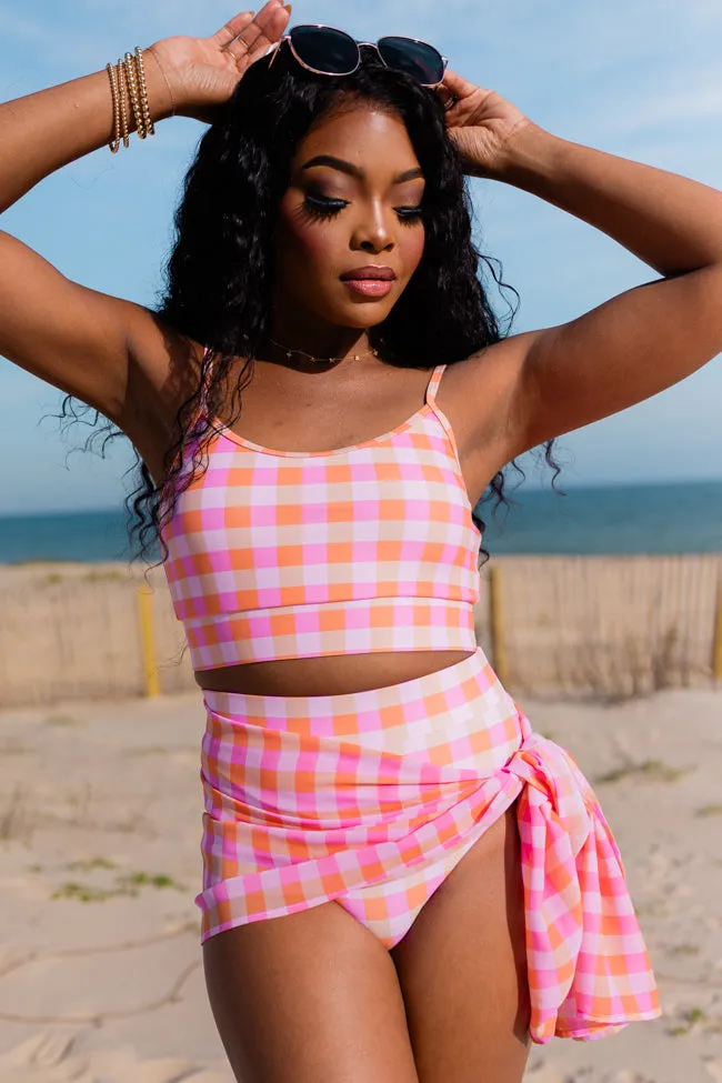 Kind Of Coastal In Girly Gingham Swimsuit Bottom & Sarong FINAL SALE sold by Pink Lily product image thumbnail 2