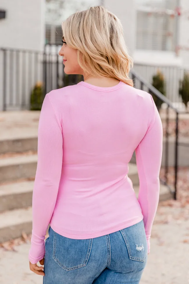 Make Your Choice Pink Ribbed Long Sleeve Tee FINAL SALE sold by Pink Lily product image thumbnail 5