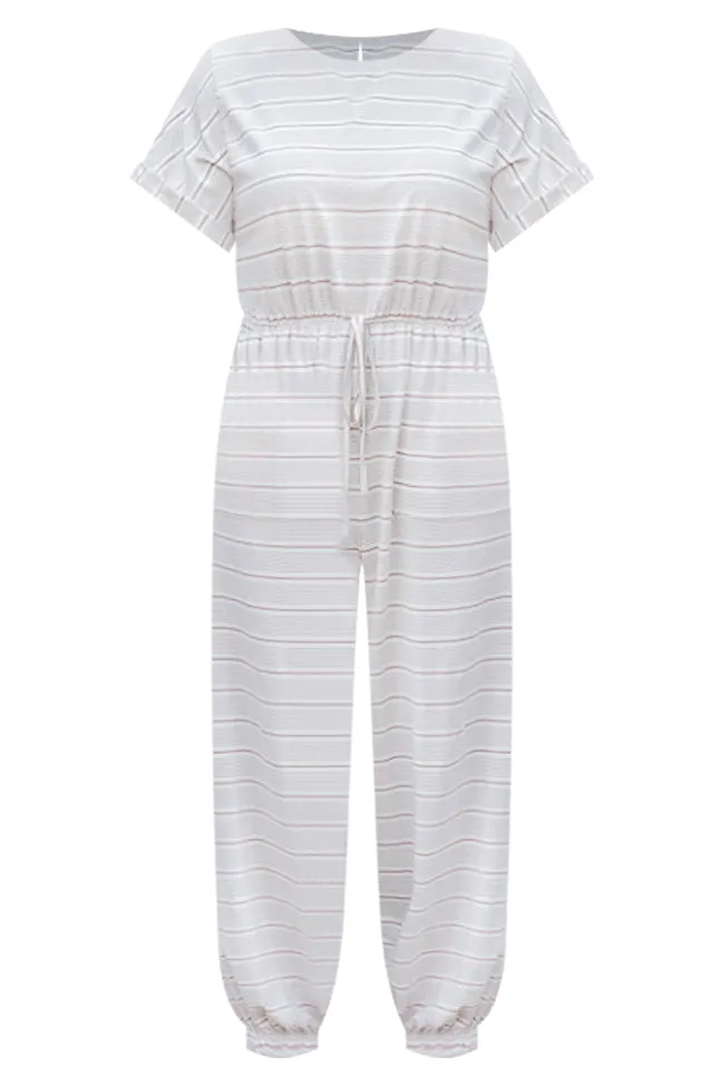 Crazy About You Grey Striped Short Sleeve Jumpsuit FINAL SALE sold by Pink Lily product image thumbnail 5