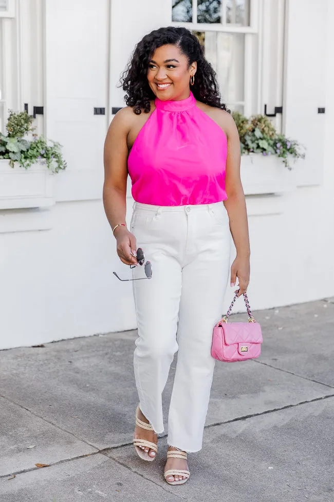 The Best Part Hot Pink Halter Bow Back Detail Bodysuit FINAL SALE sold by Pink Lily product image thumbnail 5