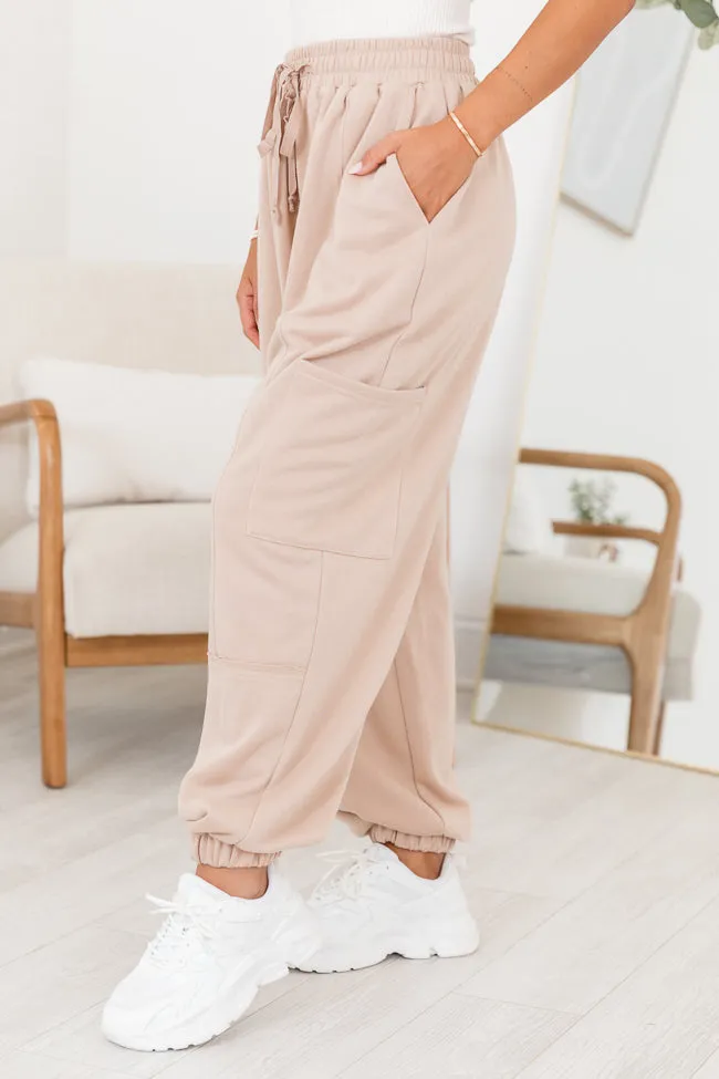 Total Comfort Beige Wide Fit Lounge Joggers sold by Pink Lily product image thumbnail 4