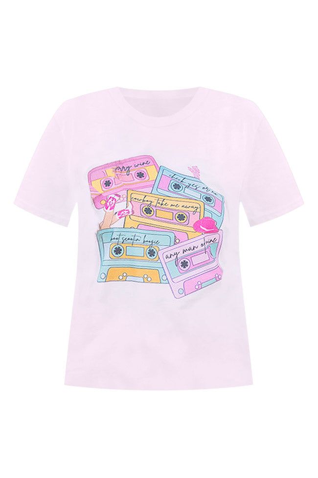 90s Cassette Tapes Pink Graphic Tee FINAL SALE sold by Pink Lily product image thumbnail 4