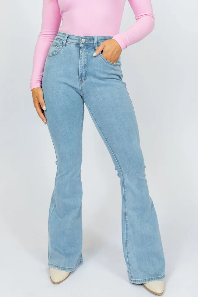 Maren Light Wash Stretchy Flare Jeans FINAL SALE sold by Pink Lily product image thumbnail 2
