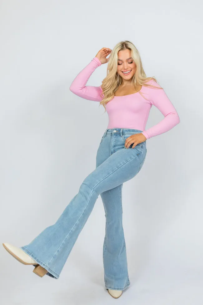 Maren Light Wash Stretchy Flare Jeans FINAL SALE sold by Pink Lily