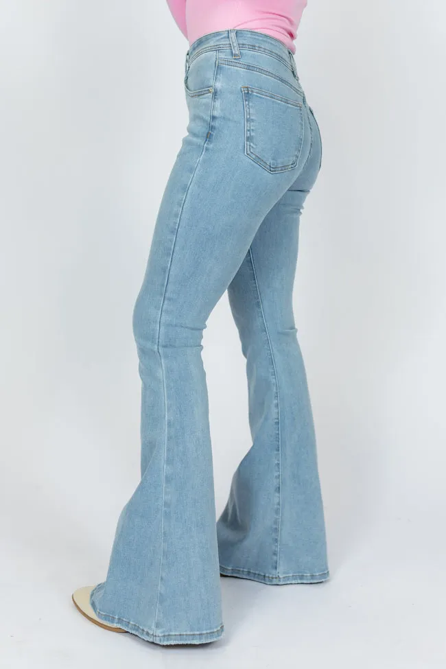Maren Light Wash Stretchy Flare Jeans FINAL SALE sold by Pink Lily product image thumbnail 3