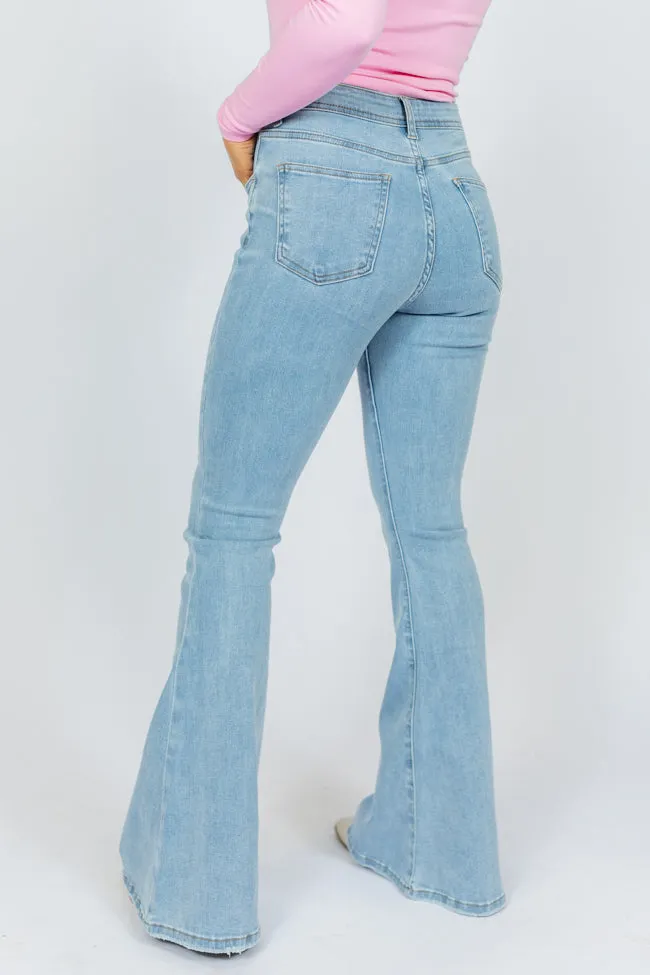 Maren Light Wash Stretchy Flare Jeans FINAL SALE sold by Pink Lily product image thumbnail 4