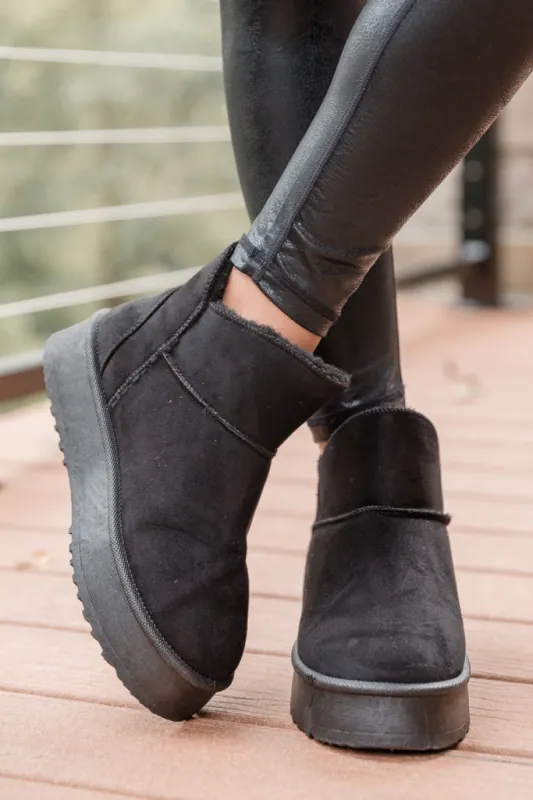 Elsa Black Ultra Mini Platform Boot made by Pink Lily