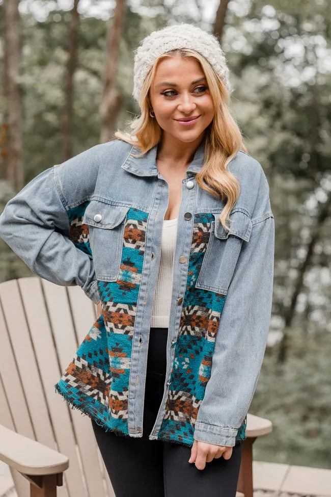 Desert Nights Southwestern Printed Medium Wash Denim Jacket FINAL SALE sold by Pink Lily product image thumbnail 2