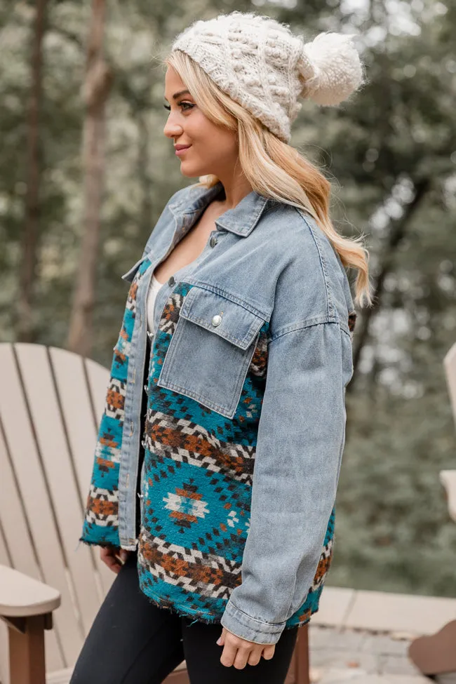 Desert Nights Southwestern Printed Medium Wash Denim Jacket FINAL SALE sold by Pink Lily product image thumbnail 3