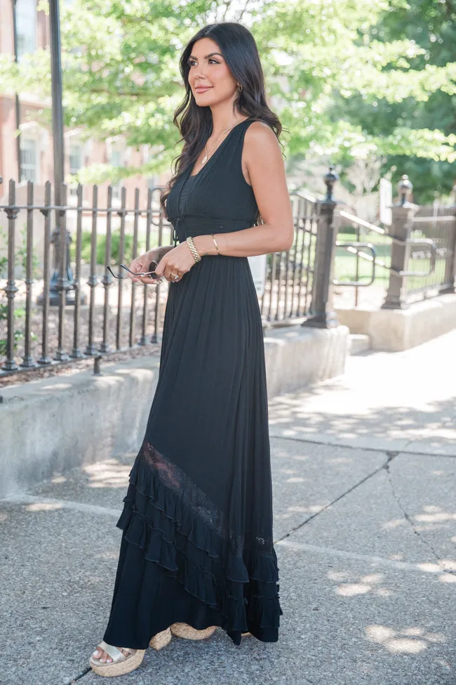 Lucky To Have You Black Sleeveless Maxi Dress sold by Pink Lily product image thumbnail 3