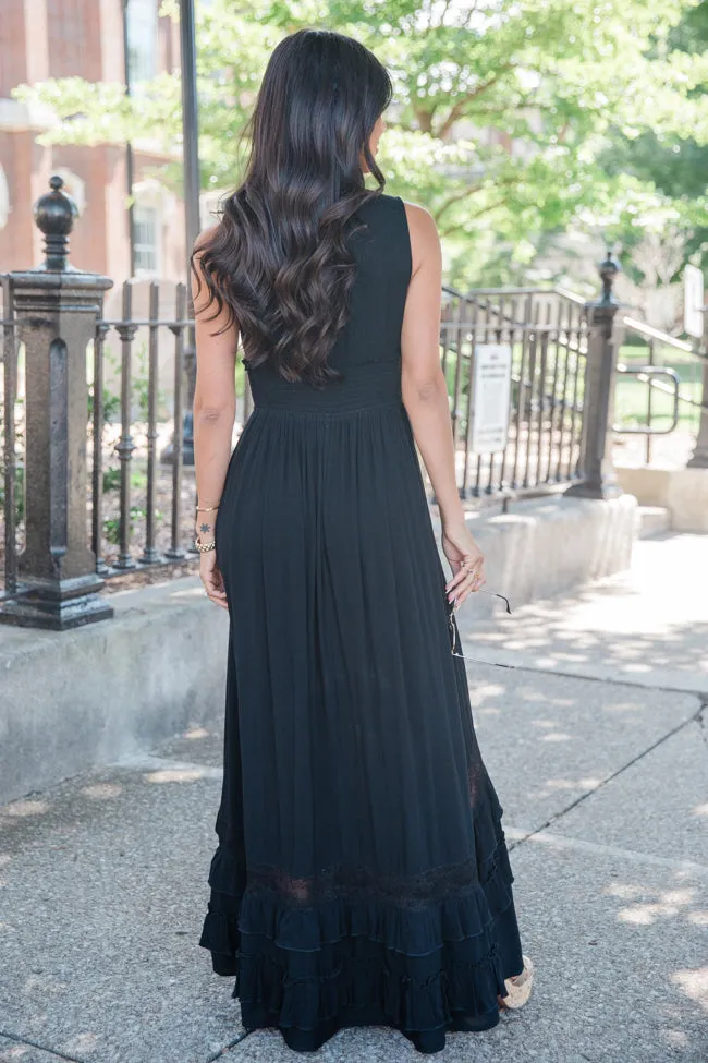 Lucky To Have You Black Sleeveless Maxi Dress sold by Pink Lily product image thumbnail 4