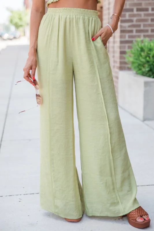 Luckier Than Most Kiwi Flowy Pants SALE sold by Pink Lily