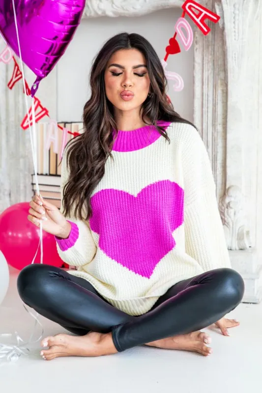 Heal Your Heart Purple Heart Sweater FINAL SALE sold by Pink Lily
