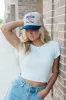 Flag Navy and Khaki Trucker Hat sold by Pink Lily